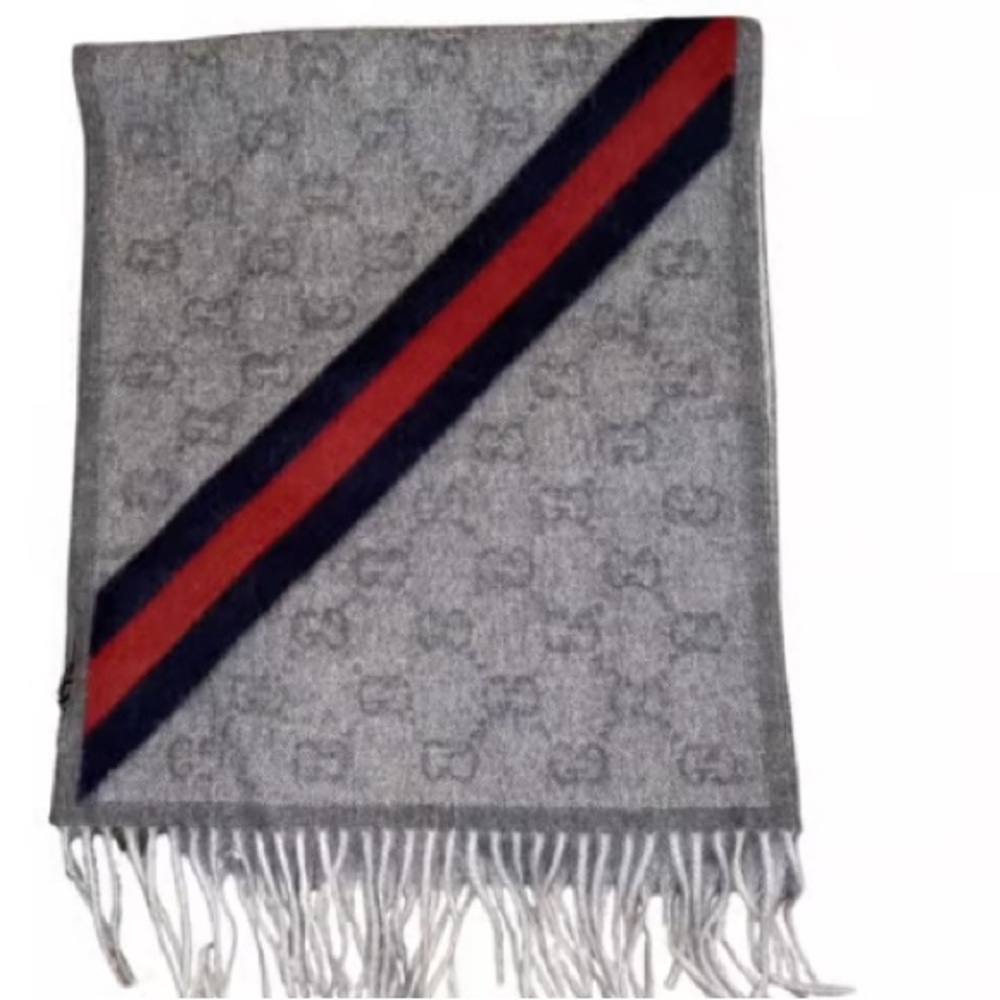 NEW Gucci authentic wool scarf unisex 570603 3G200 37 x 190 cm new with tag - Picture 1 of 12